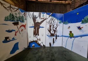 Decorwand Winter-Sneeuwpop huren bij Carpe Diem Events en Verhuur uit Limburg