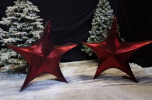Grote Kerststerren te huur bij Carpe Diem Events en Verhuur. Mooi voor neer te zetten of op te hangen