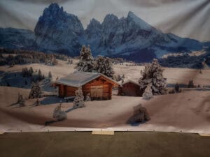 Winterdecoratie Decorwand Après skihut huren voor u après ski party bij Carpe Diem Evenst en verhuur