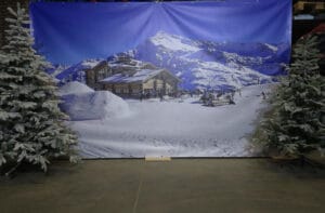Winterdecoratie Decorwand Après skihut huren voor u après ski party bij Carpe Diem Evenst en verhuur