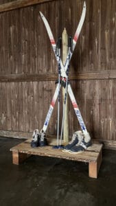 Après Ski decoratie langlauf bankje te huur bij Carpe Diem Events & Verhuur