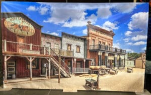 Western Decorwand City te huur bij Carpe Diem Events & Verhuur.