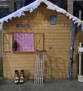 apres ski decorwand skirental huisje voor winter themafeest