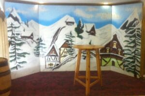 tirol decorwand huren met alpen winter landschap voor apres ski themafeest