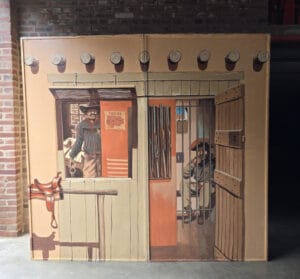 western gevangenis decoratie cowboy jail fotowand voor western themafeest