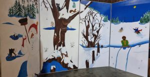 Decorwand Winter Sneeuwpop Decorwand Winter-Sneeuwpop huren bij Carpe Diem Events en Verhuur uit Limburg